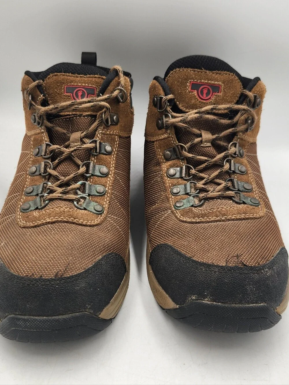 Orthofeet Hunter Leather Ankle Hiking Boot Mens 11 2E Wide Brown Cap Toe Comfort